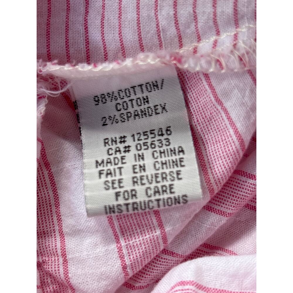 Habitat Cotton Blend Blouse Top Boxy Fit Pink & White Stripe XXL Boho Lagenlook - Picture 6 of 8